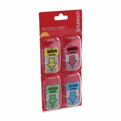 Universal Deluxe Message Arrow Flags, "Sign-Here", Assorted Colors, 120/Pack