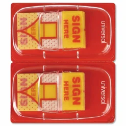 Universal Deluxe Message Arrow Flags, "Sign Here", Yellow, 500/Pack