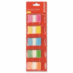 Universal Deluxe Pop-Up Page Flags, 1 x 1.75, Five Assorted Colors, 50 Flags/Dispenser, 5 Dispensers/Pack