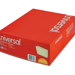 Universal Deluxe Reinforced End Tab Folders, Straight Tabs, Letter Size, 0.75
