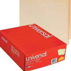Universal Deluxe Reinforced End Tab Folders, Straight Tabs, Letter Size, 0.75