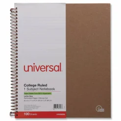 Universal Deluxe Sugarcane Based Notebooks, 1-Subject, Medium/College Rule, Brown Kraft Cover, (100) 11 x 8.5 Sheets