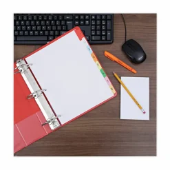 Universal Deluxe Write-On/Erasable Tab Index, 8-Tab, 11 x 8.5, White, Assorted Tabs, 1 Set