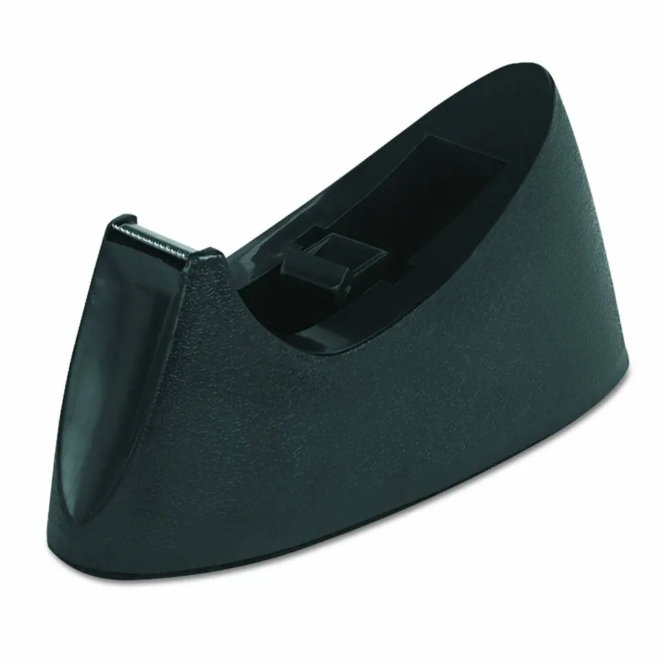 Universal Desktop Tape Dispenser, Weighted Nonskid Base, 1" Core, Black