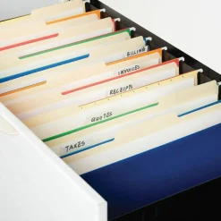 Universal Double-Ply Top Tab Manila File Folders, 1/5-Cut Tabs: Assorted, Letter Size, 0.75" Expansion, Manila, 100/Box