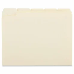 Universal Double-Ply Top Tab Manila File Folders, 1/5-Cut Tabs: Assorted, Letter Size, 0.75