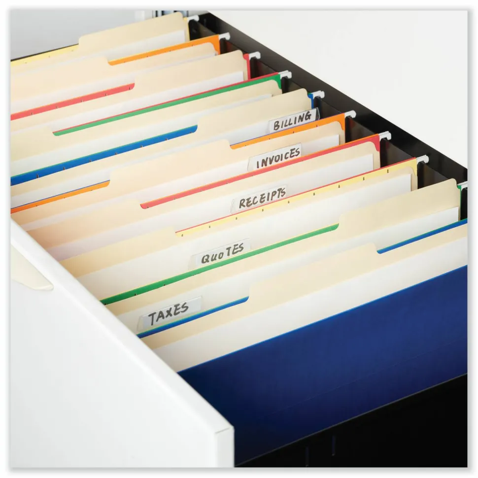 Universal Double-Ply Top Tab Manila File Folders, 1/5-Cut Tabs: Assorted, Letter Size, 0.75" Expansion, Manila, 100/Box