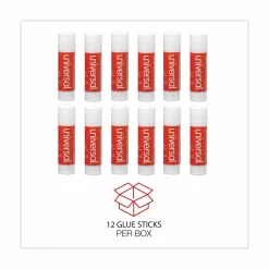 Universal Glue Stick, 0.74 oz, Applies and Dries Clear, 12/Pack