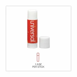 Universal Glue Stick, 1.3 oz, Applies and Dries Clear, 12/Pack
