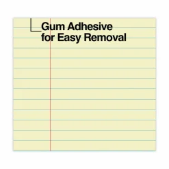 Universal Glue Top Pads, Wide/Legal Rule, (50) Canary Yellow 8.5 x 11 Sheets, Dozen
