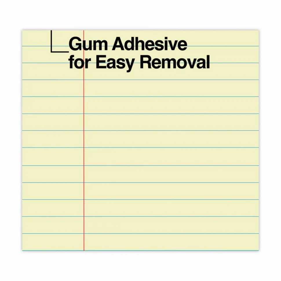 Universal Glue Top Pads, Wide/Legal Rule, (50) Canary Yellow 8.5 x 11 Sheets, Dozen