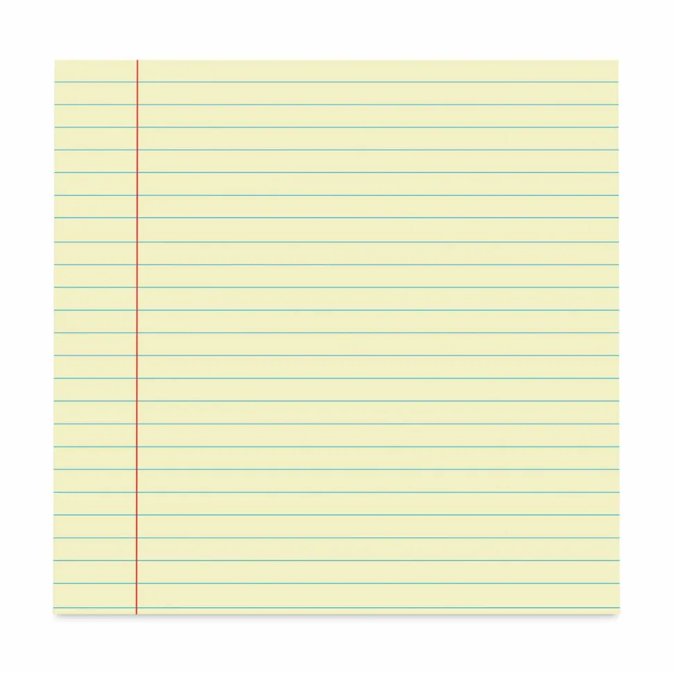 Universal Glue Top Pads, Wide/Legal Rule, (50) Canary Yellow 8.5 x 11 Sheets, Dozen