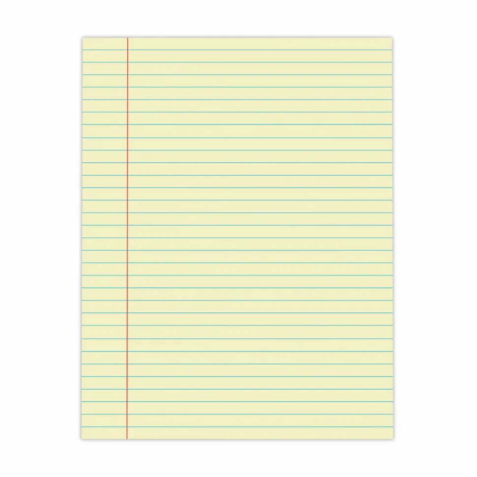 Universal Glue Top Pads, Wide/Legal Rule, (50) Canary Yellow 8.5 x 11 Sheets, Dozen