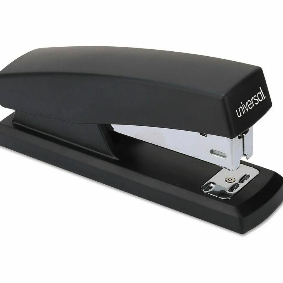 Universal Half-Strip Stapler, 20-Sheet Capacity, Black