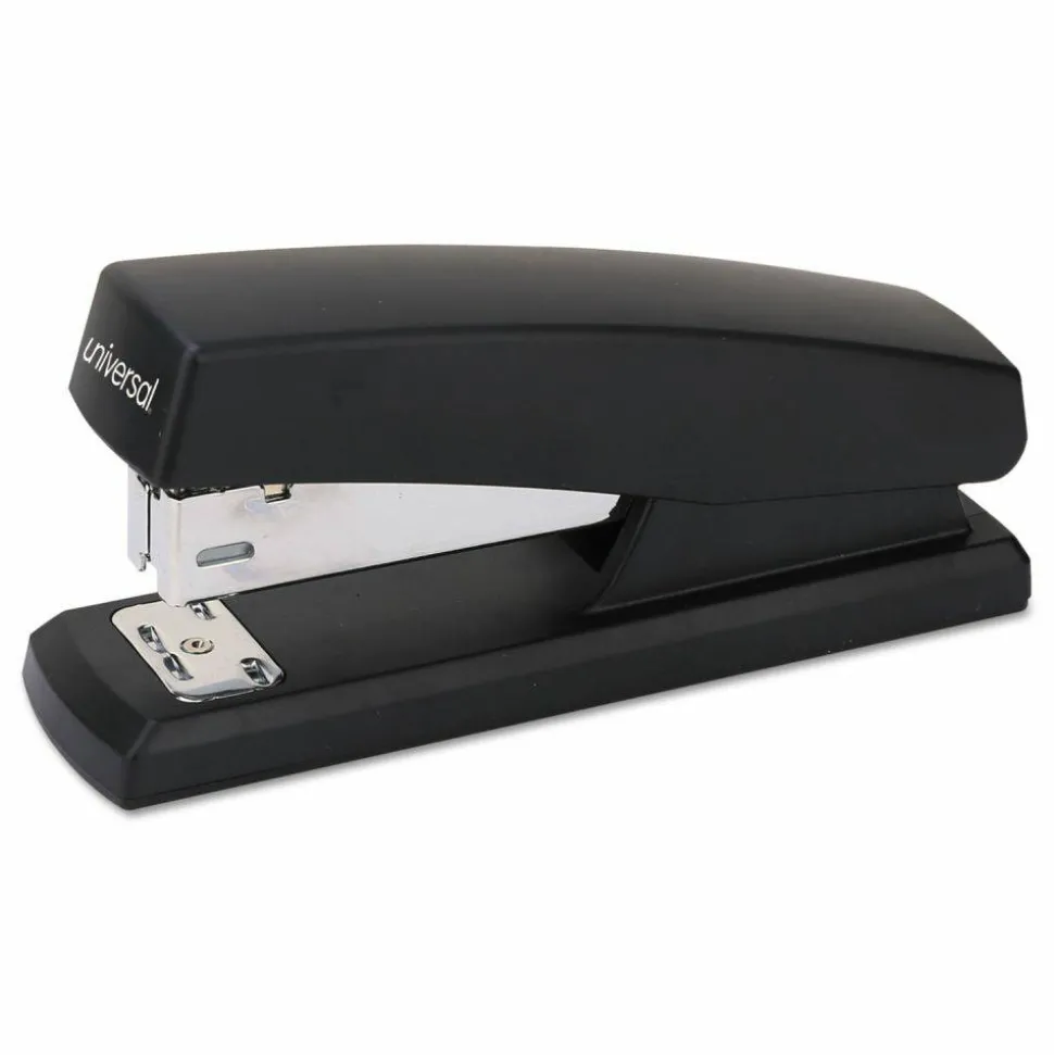Universal Half-Strip Stapler, 20-Sheet Capacity, Black