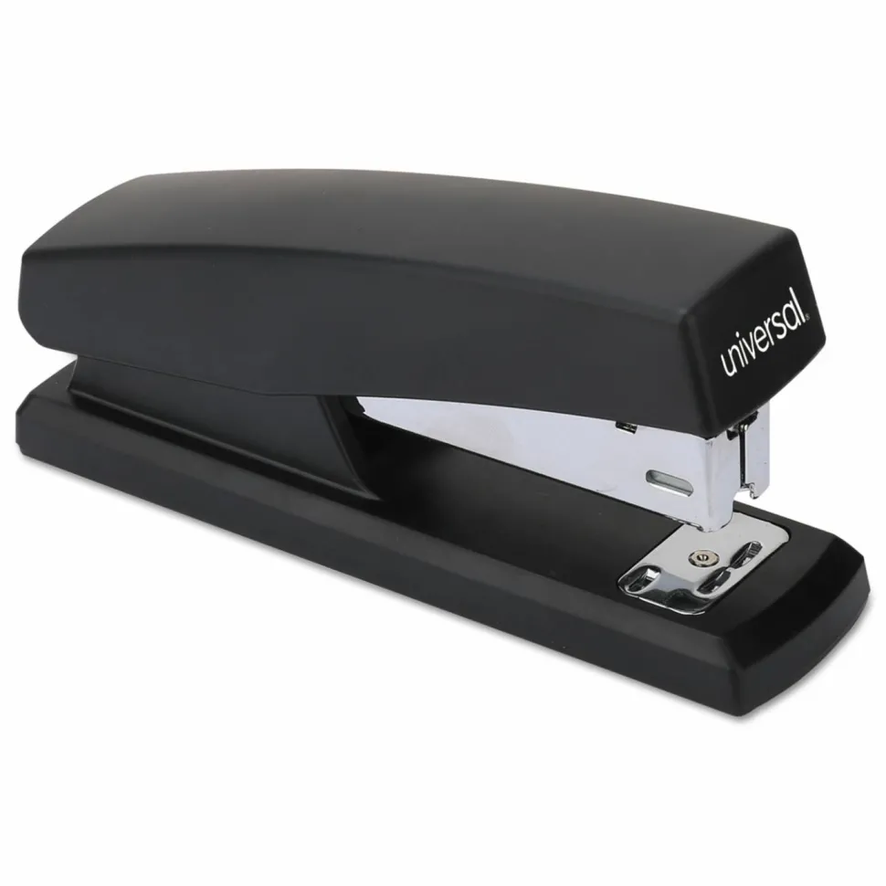 Universal Half-Strip Stapler, 20-Sheet Capacity, Black