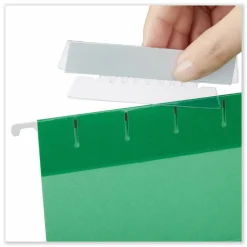 Universal Hanging File Folder Plastic Index Tabs, 1/3-Cut, Clear, 3.7