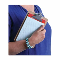 Universal Hardboard Clipboard, 0.75" Clip Capacity, Holds 5 x 8 Sheets, Brown