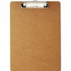 Universal Hardboard Clipboard with Low-Profile Clip, 0.5" Clip Capacity, Holds 8.5 x 11 Sheets, Brown, 6/Pack