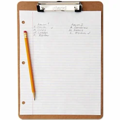 Universal Hardboard Clipboard with Low-Profile Clip, 0.5