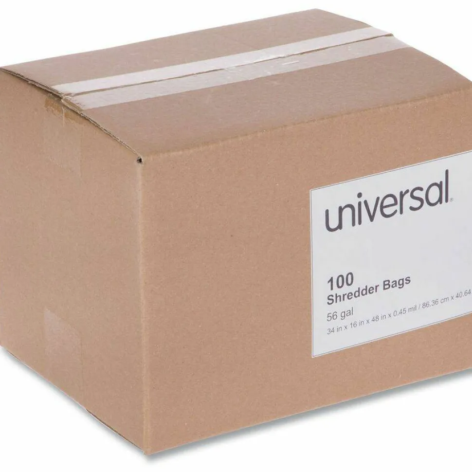 Universal High-Density Shredder Bags, 56 gal Capacity, 100/Box
