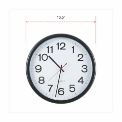Universal Indoor/Outdoor Clock, 13 1/2", Black