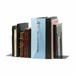 Universal Jumbo Deluxe Economy Bookends, Nonskid Base, 5.88 x 8.25 x 9, Heavy Gauge Steel, Black, Pair