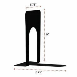 Universal Jumbo Economy Bookends, Standard, 5.88 x 8.25 x 9, Heavy Gauge Steel, Black, Pair