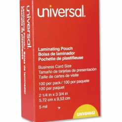 Universal Laminating Pouches, 5 mil, 3.75" x 2.25", Gloss Clear, 100/Box