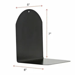 Universal Magnetic Bookends, Magnetic Base, 6 x 5 x 7, Metal, Black, Pair