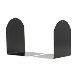 Universal Magnetic Bookends, Magnetic Base, 6 x 5 x 7, Metal, Black, Pair