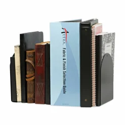 Universal Magnetic Bookends, Magnetic Base, 6 x 5 x 7, Metal, Black, Pair