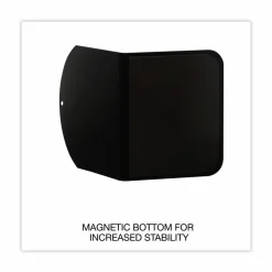 Universal Magnetic Bookends, Magnetic Base, 6 x 5 x 7, Metal, Black, Pair