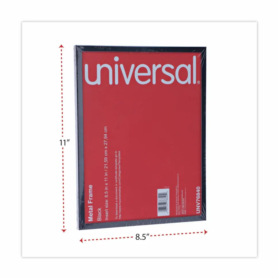 Universal Metal Photo Frame, Aluminum, 8.5 x 11, Black