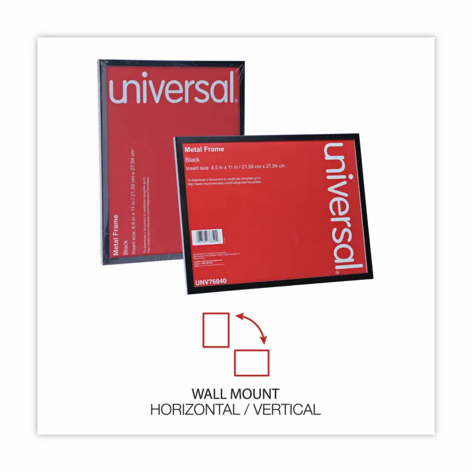 Universal Metal Photo Frame, Aluminum, 8.5 x 11, Black