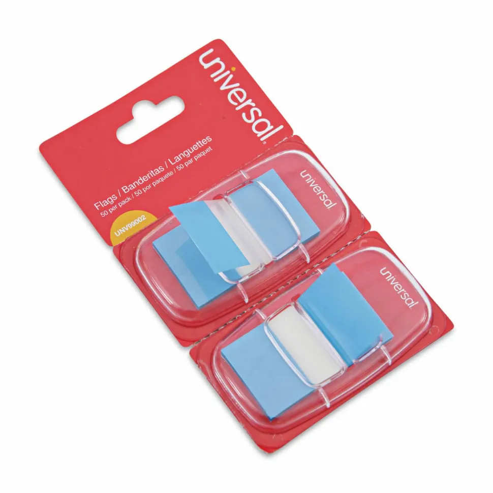 Universal Page Flags, Blue, 50 Flags/Dispenser, 2 Dispensers/Pack