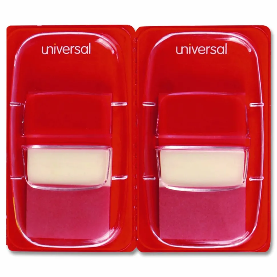 Universal Page Flags, Red, 50 Flags/Dispenser, 2 Dispensers/Pack
