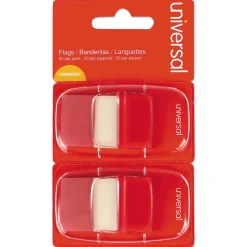 Universal Page Flags, Red, 50 Flags/Dispenser, 2 Dispensers/Pack