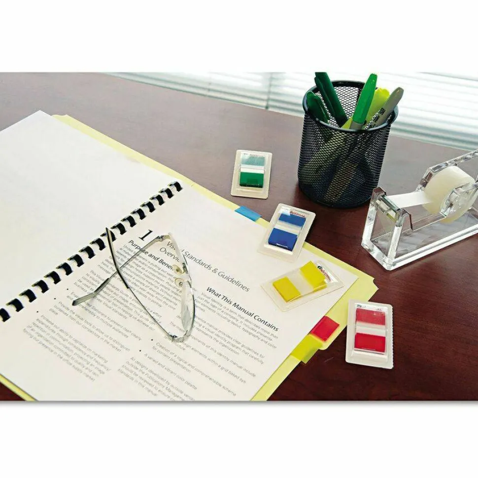 Universal Page Flags, Red, 50 Flags/Dispenser, 2 Dispensers/Pack