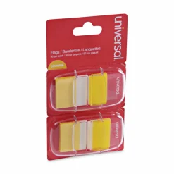Universal Page Flags, Yellow, 50 Flags/Dispenser, 2 Dispensers/Pack