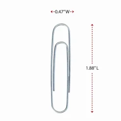 Universal Paper Clips, Jumbo, Smooth, Silver, 100 Clips/Box, 10 Boxes/Pack
