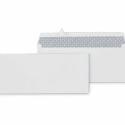 Universal Peel Seal Strip Security Tint Business Envelope, #10, Square Flap, Self-Adhesive Closure, 4.25 x 9.63, White, 500/Box