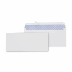 Universal Peel Seal Strip Security Tint Business Envelope, #10, Square Flap, Self-Adhesive Closure, 4.25 x 9.63, White, 500/Box