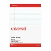 Universal Perforated Ruled Writing Pads, Red Headband, Wide/Legal Rule, (50) White 8.5 x 11 Sheets, Dozen