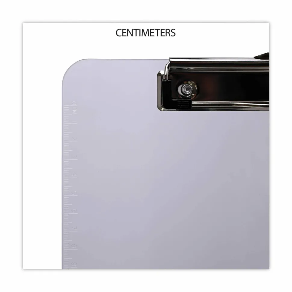 Universal Plastic Clipboard with Low Profile Clip, 0.5" Clip Capacity, Holds 8.5 x 11 Sheets, Clear