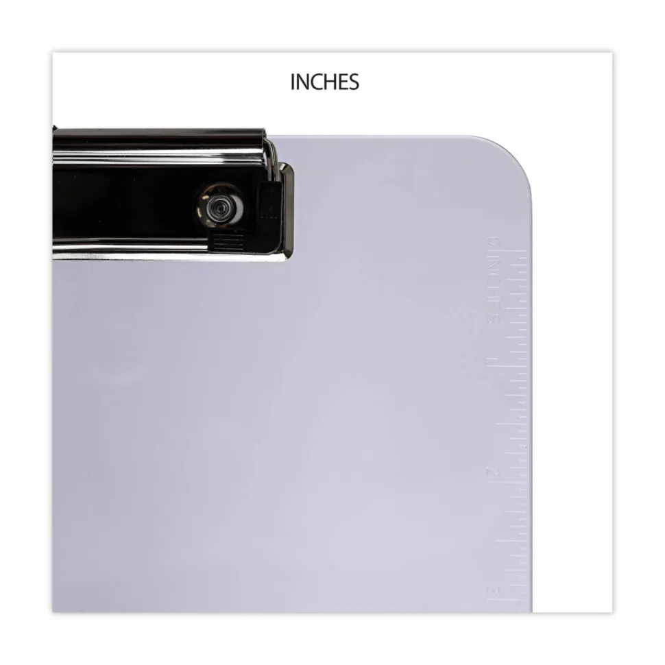 Universal Plastic Clipboard with Low Profile Clip, 0.5" Clip Capacity, Holds 8.5 x 11 Sheets, Clear