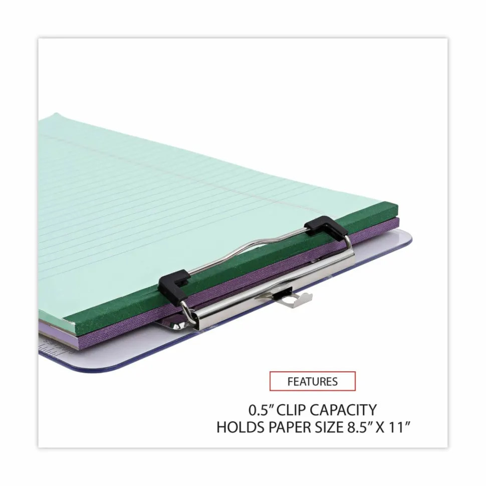 Universal Plastic Clipboard with Low Profile Clip, 0.5" Clip Capacity, Holds 8.5 x 11 Sheets, Clear