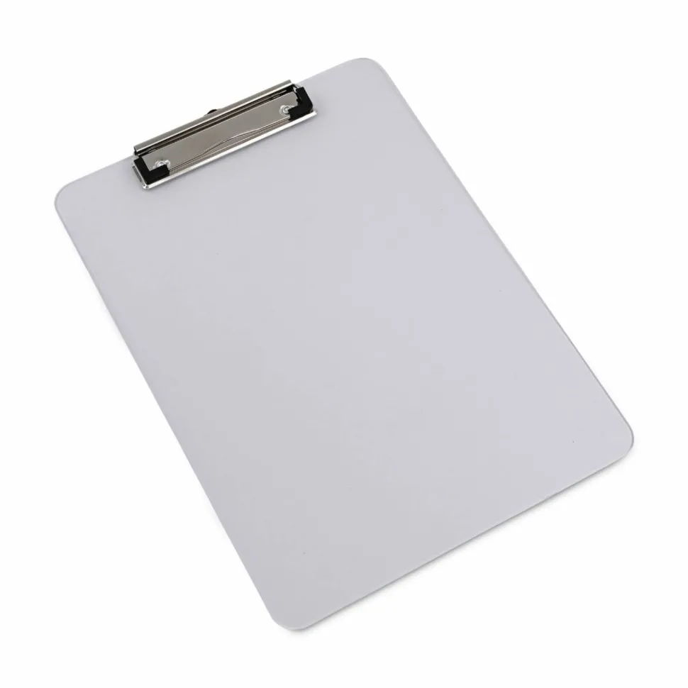 Universal Plastic Clipboard with Low Profile Clip, 0.5" Clip Capacity, Holds 8.5 x 11 Sheets, Clear