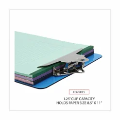 Universal Plastic Clipboard with High Capacity Clip, 1.25