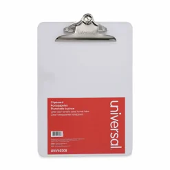 Universal Plastic Clipboard with High Capacity Clip, 1.25" Clip Capacity, Holds 8.5 x 11 Sheets, Clear